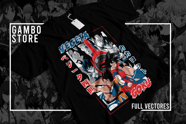 Dragon Ball Z Oversized Anime T-Shirt – Goku / Vegeta Black Streetwear Tee