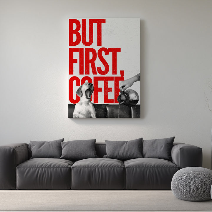 BrewMood But First Coffee” Statement Wall Frame