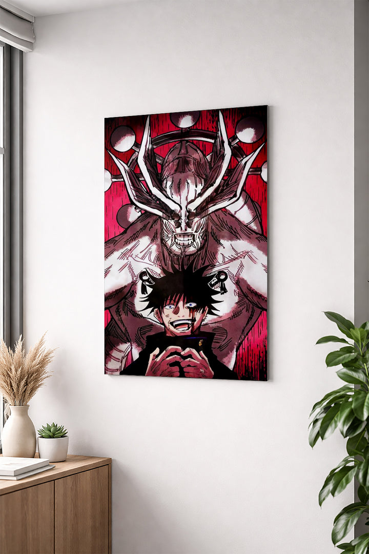 Megumi Fushiguro Shadow Rage Metal Poster