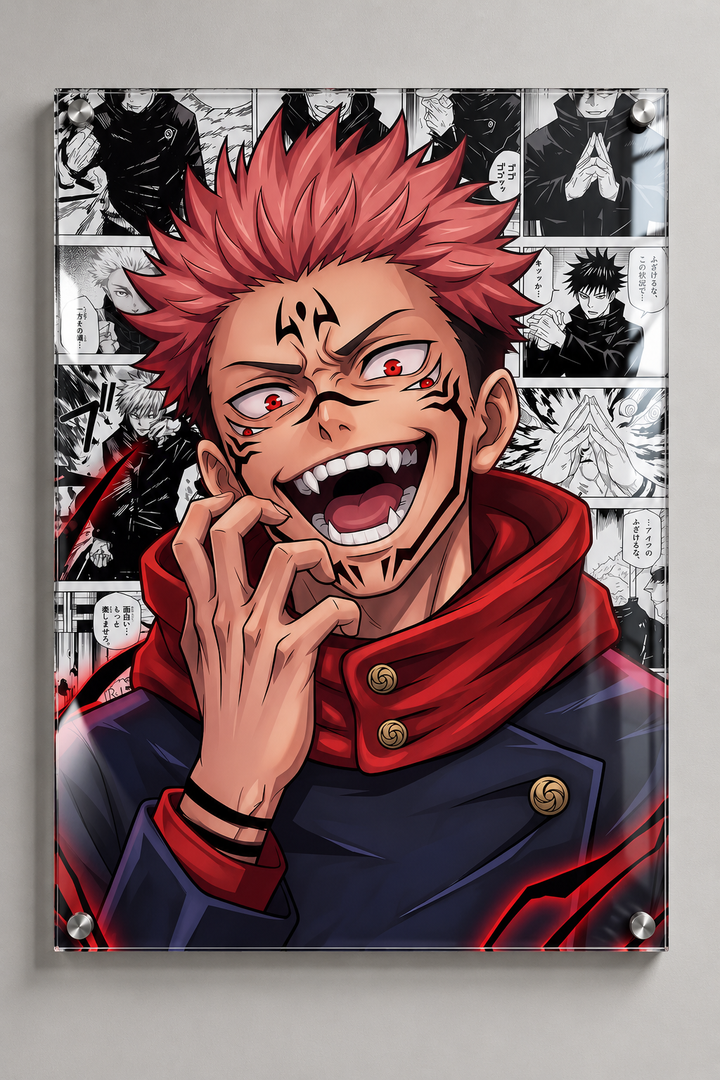 Sukuna King of Curses Manga Panel Acrylic Poster