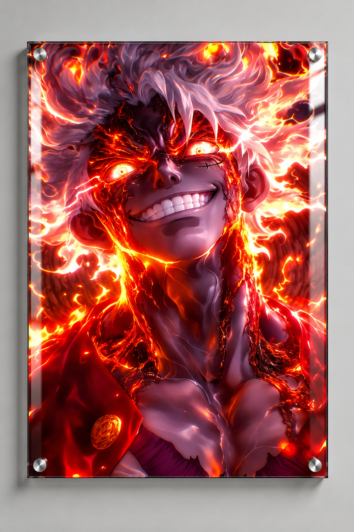 Luffy Gear 5 Sun God Fire Acrylic Poster