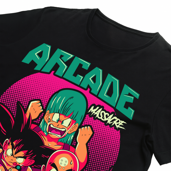 Dragon Ball Arcade Neon Oversized Anime T-Shirt – Retro Streetwear Tee