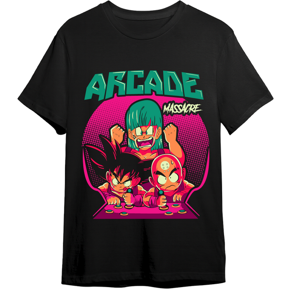 Dragon Ball Arcade Neon Oversized Anime T-Shirt – Retro Streetwear Tee