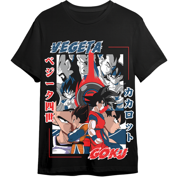 Dragon Ball Z Oversized Anime T-Shirt – Goku / Vegeta Black Streetwear Tee