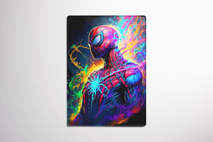 Spider-Man Neon Paint Splash Acrylic Poster