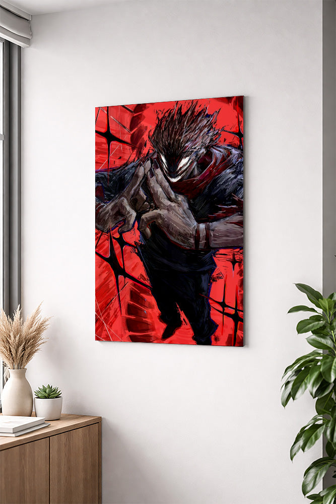 Ryomen Sukuna Crimson Curse Metal Poster