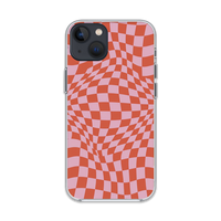 Wavy Pink & Red Checkered iPhone Case product image