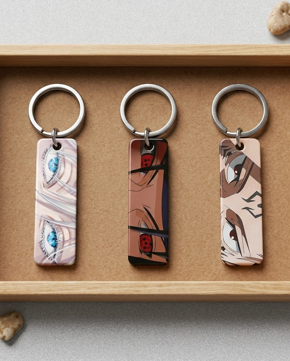 Jujutsu Kaisen Eyes Keychain Bundle — Gojo + Itachi + Sukuna